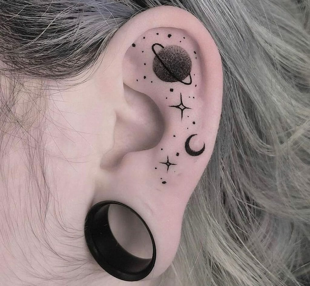 Galaxy Ear Tattoo