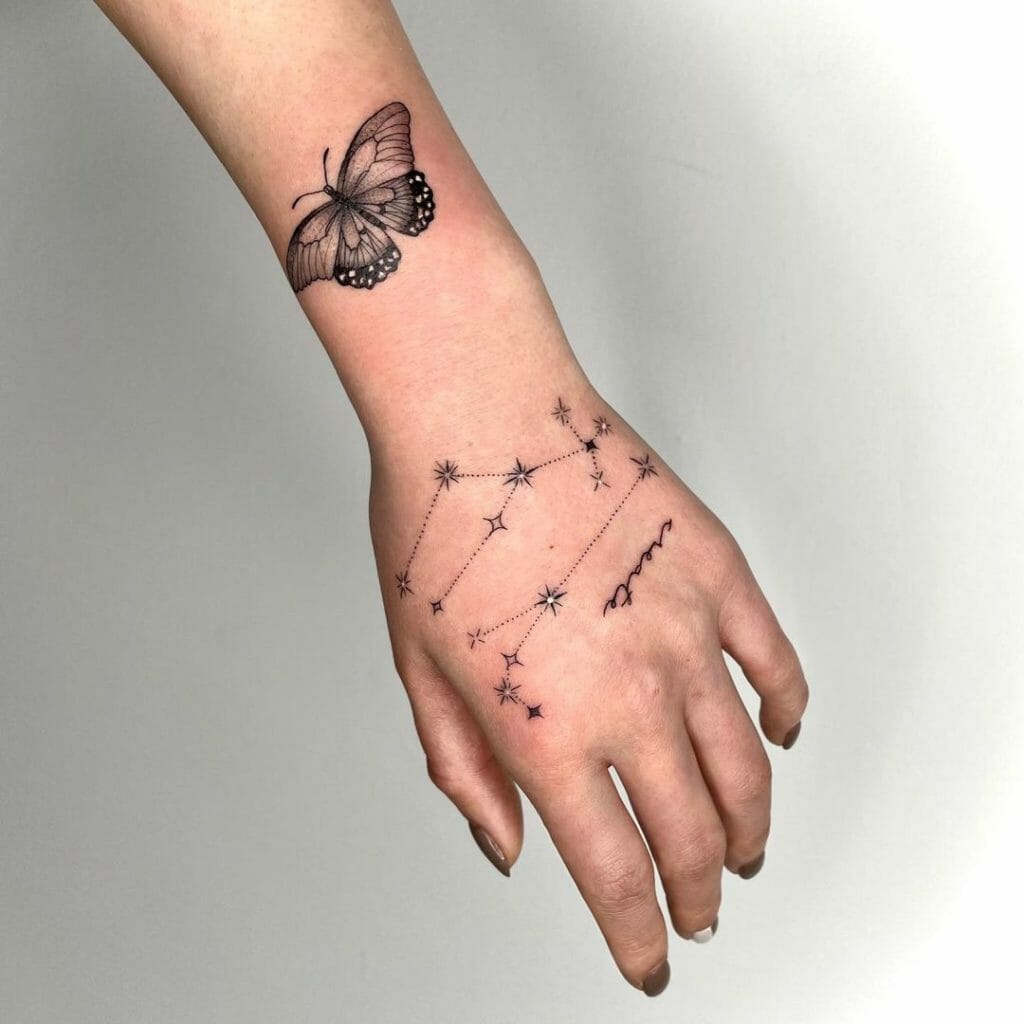 Gemini Hand Constellation Tattoo Art For Men And Women