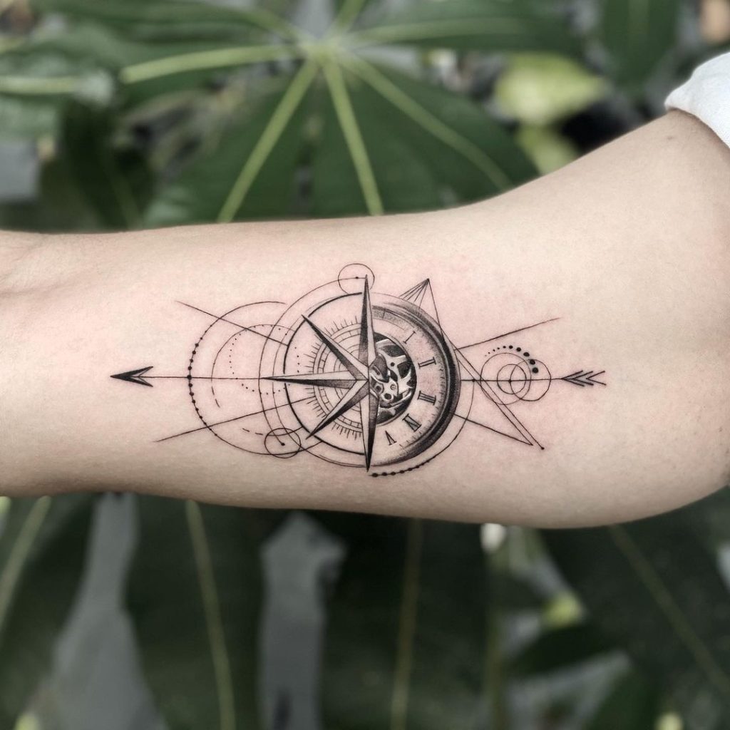 Geometric Clock Tattoo For Your Arm