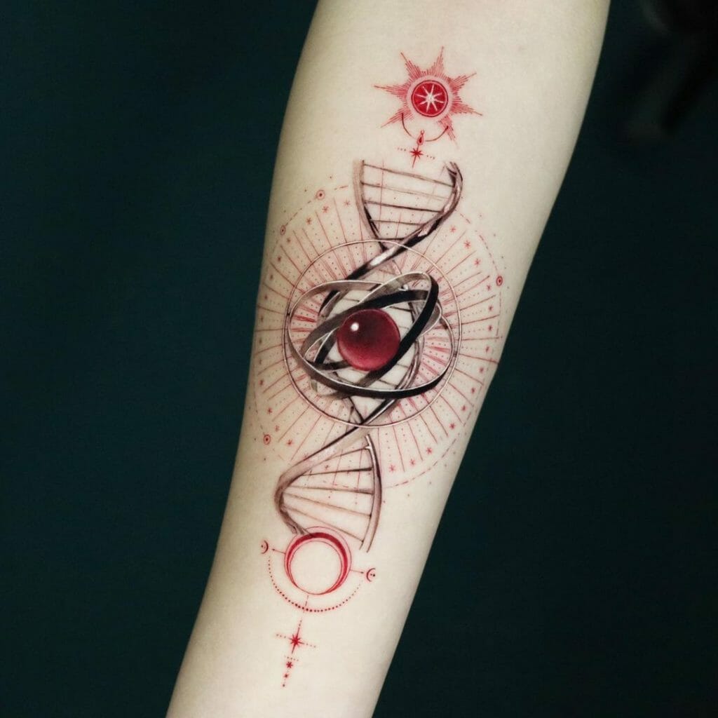 Geometric DNA Tattoo Design Art Lovers