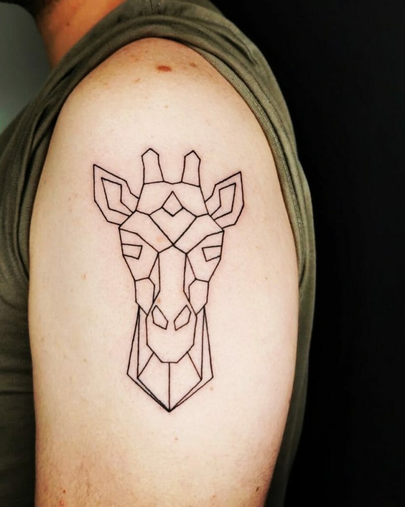Geometric Giraffe Tattoo Design