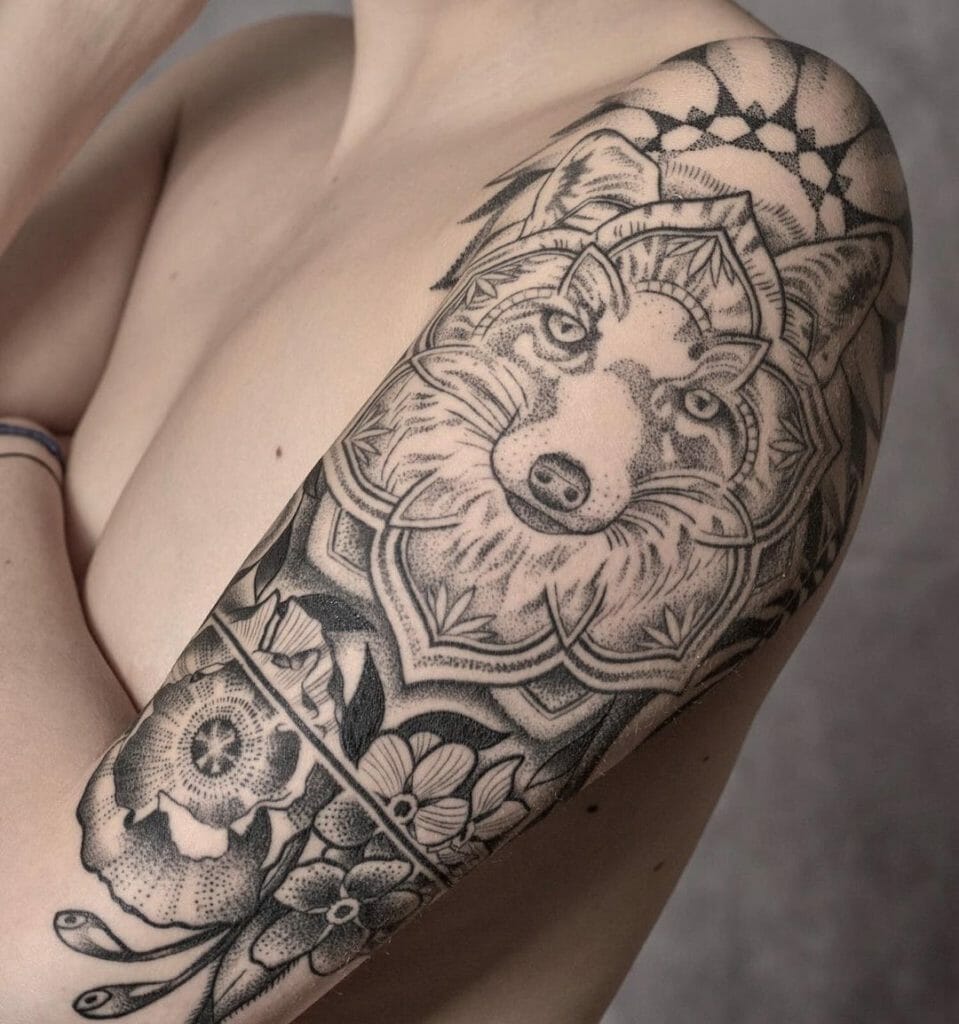 Geometrical Floral Tattoo
