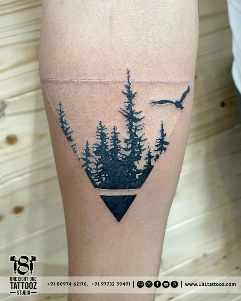 Geometrical Forest Sleeve Tattoo