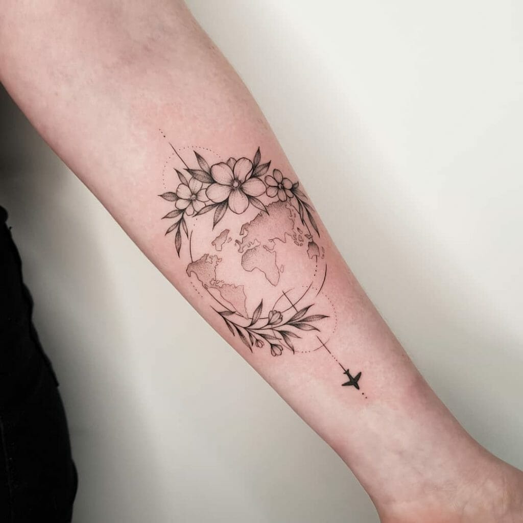 Globe Tattoo For People With Wanderlust