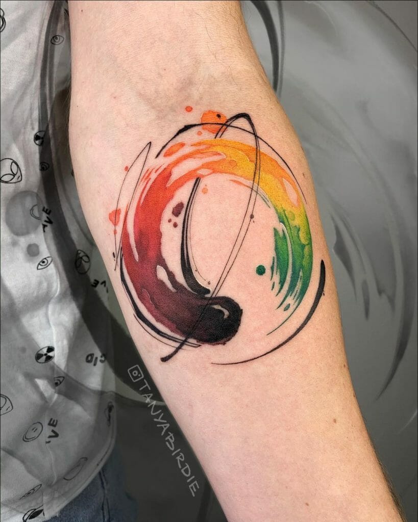 Gorgeous Colourful Enso Tattoo Designs