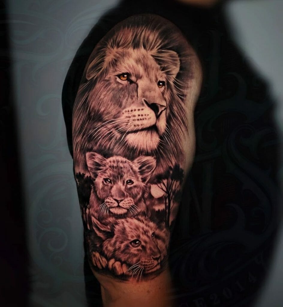 Gorgeous Lion Cub Tattoo Designs