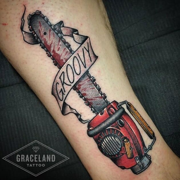 Gory Chainsaw Tattoo Ideas For 'The Evil Dead' Fans