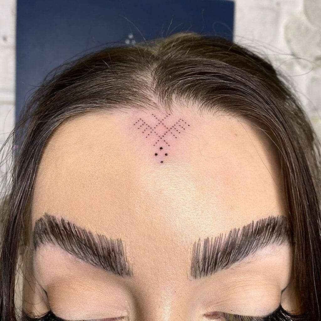 Handpoke Forehead Tattoo