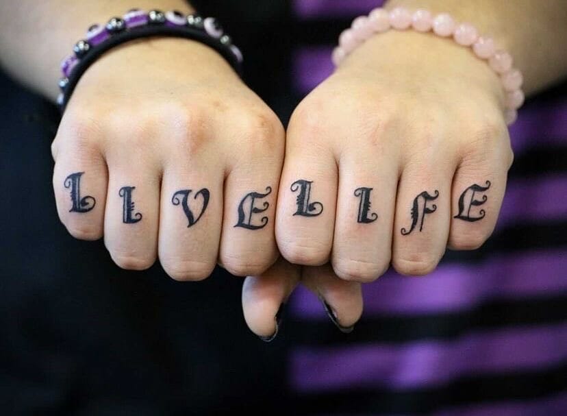 Ideas For Finger Tattoos With Letters On Each Finger