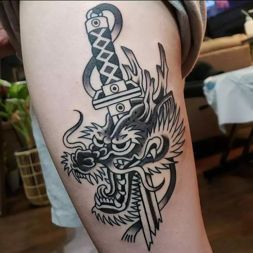 Japanese Dragon Head Tattoo On Arm