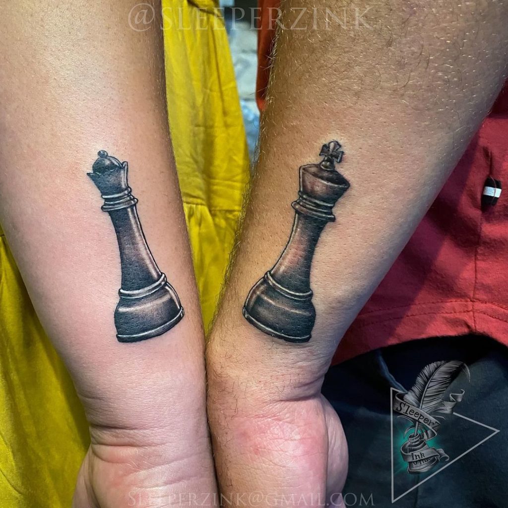 King And Queen Chess Piece Tattoo