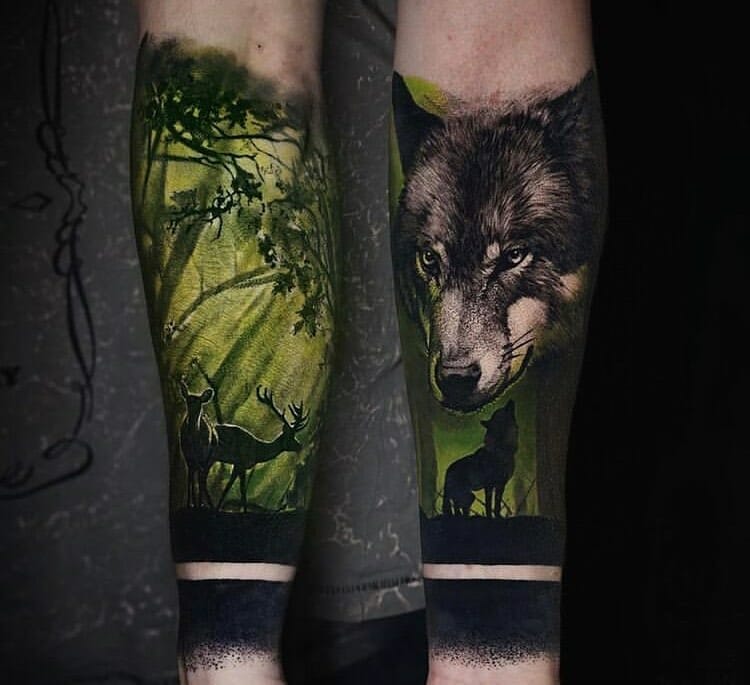 Landscape Forest Sleeve Tattoos