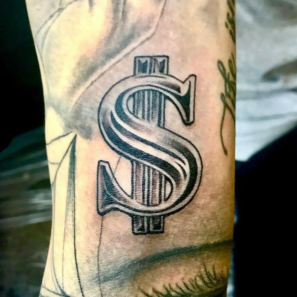 Large Dollar Sign Tattoo Design For The Ambitious Minds