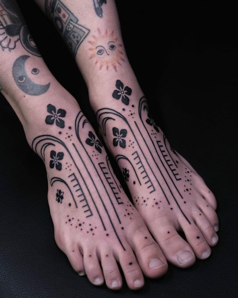 Linework Foot Tattoo