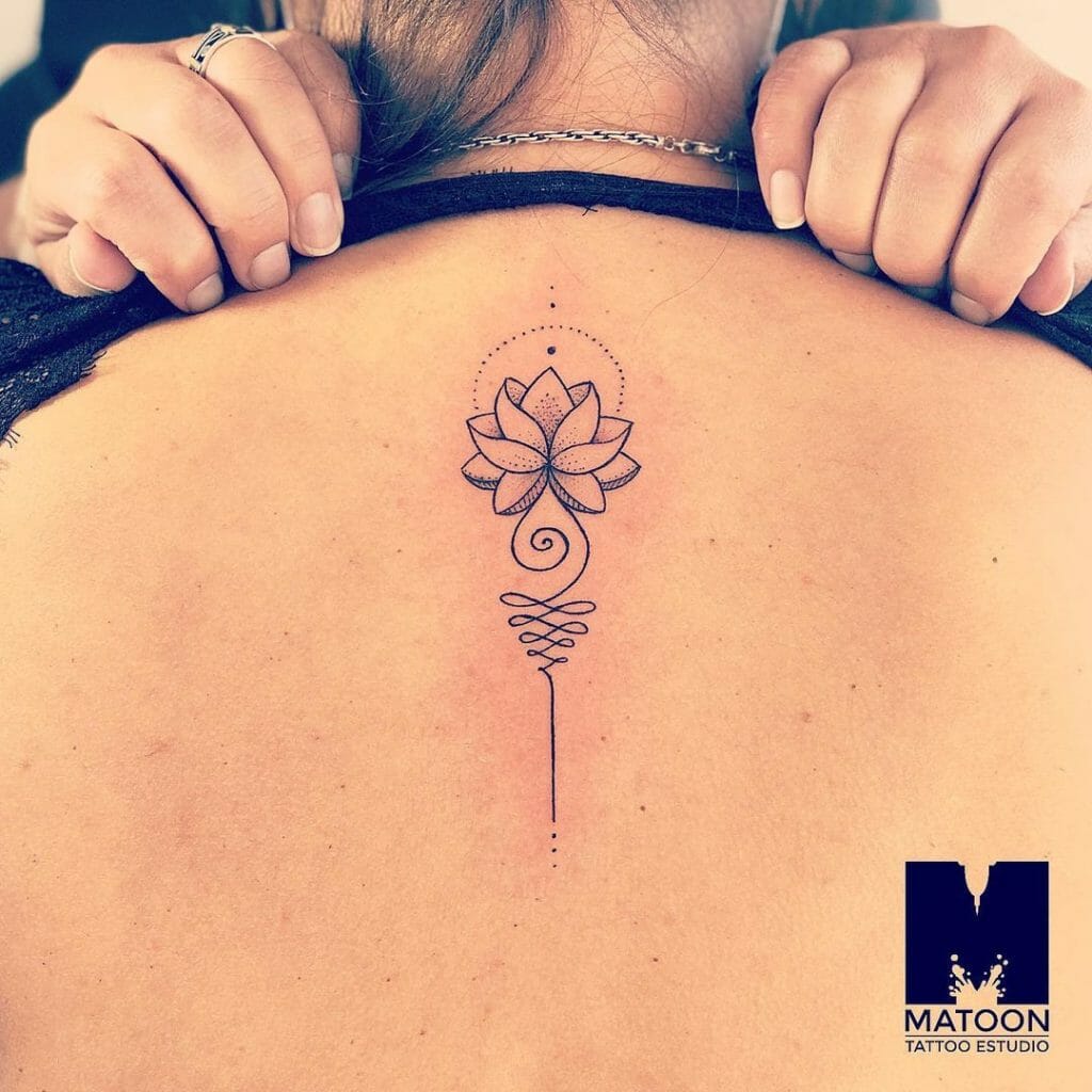 Lotus Themed Small Tattoo