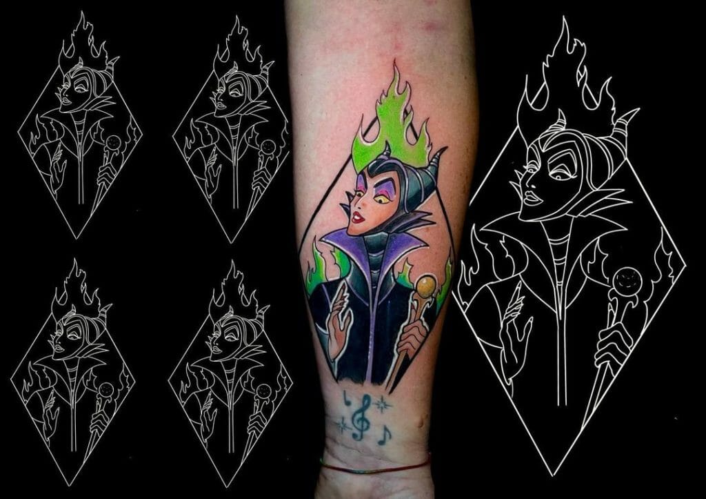 Maleficent Tattoo Design From The Sleeping Beauty