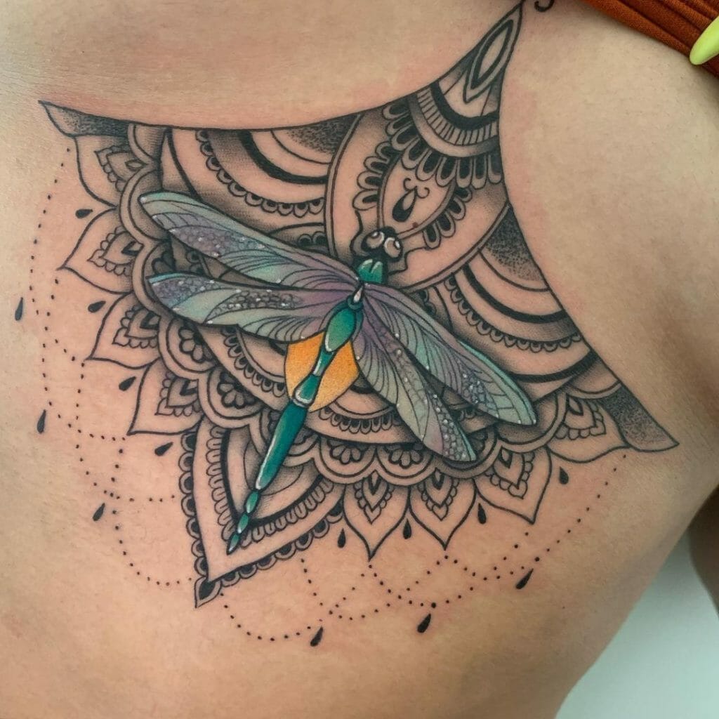Mandala Dragon Fly Tattoo