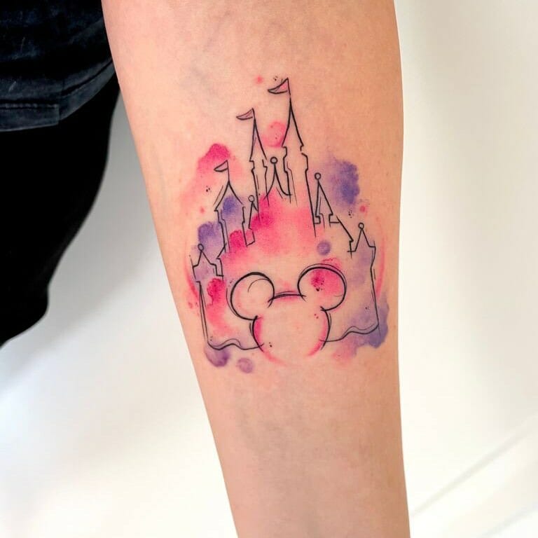 Mickey Mouse And Disney Castle Tattoo Concept