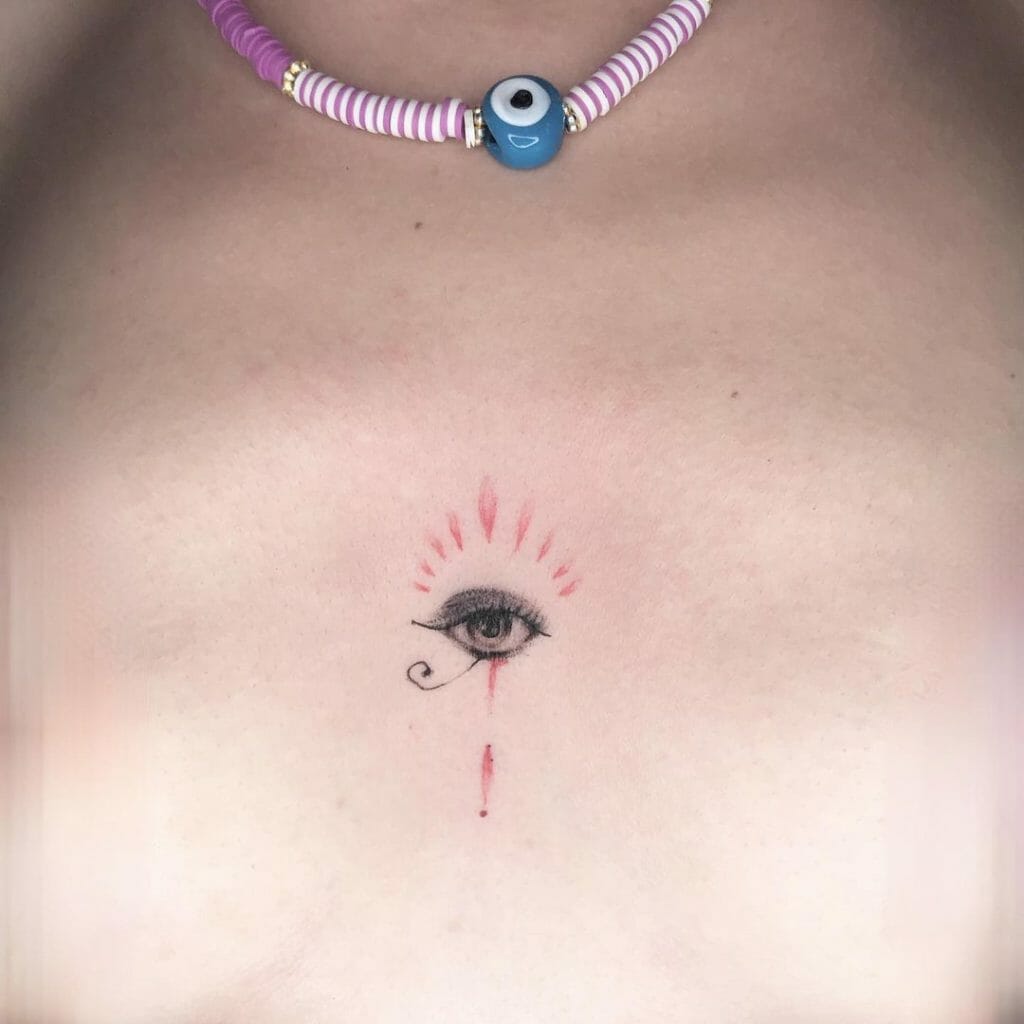 Minimal Eye Of Ra Tattoo Designs