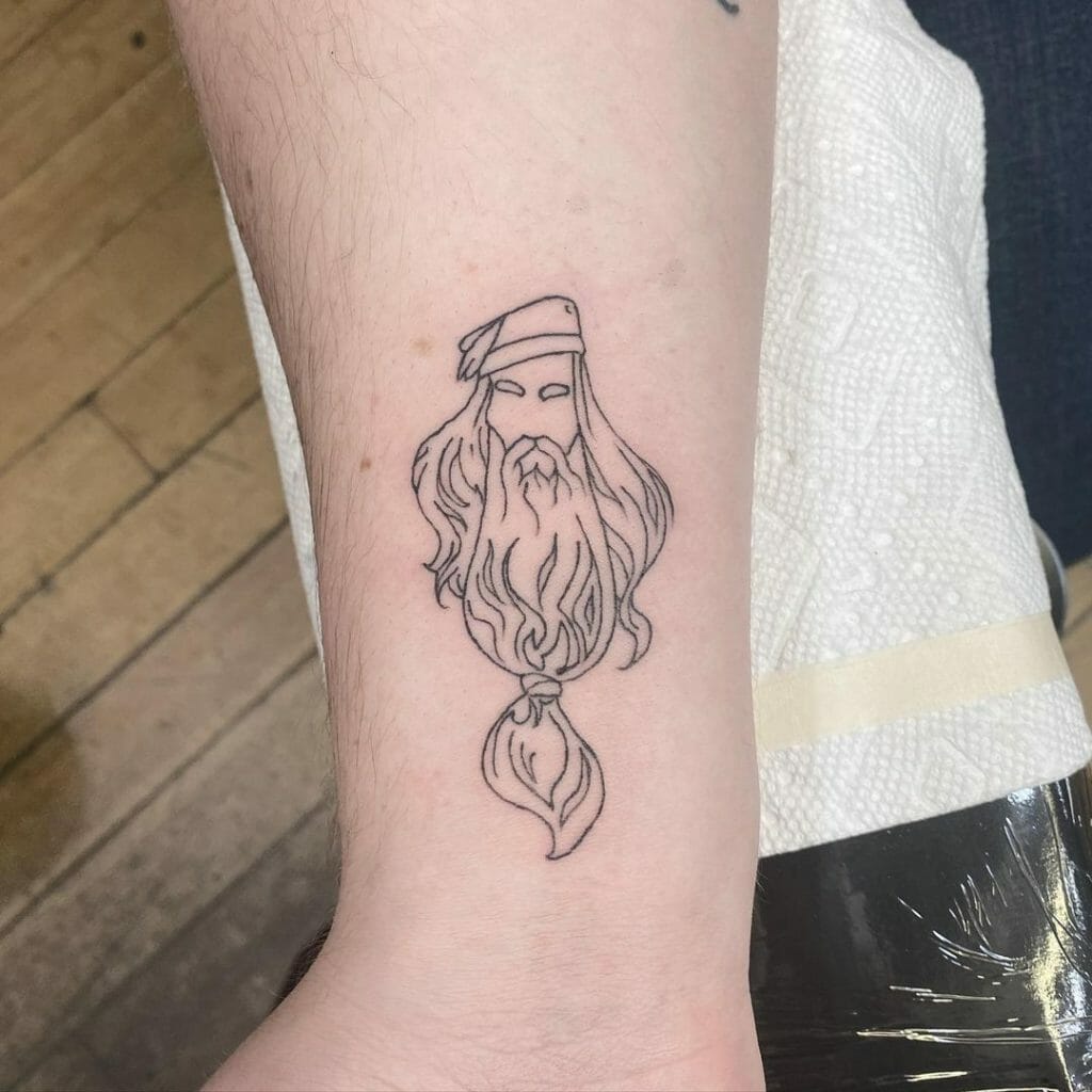Minimalist Dumbledore Hand Tattoo