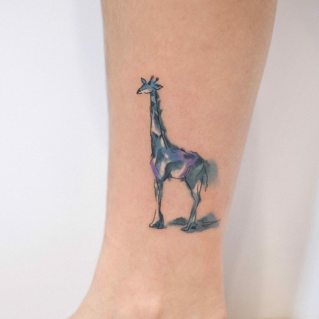 Minimalistic And Simple Giraffe Tattoo Design