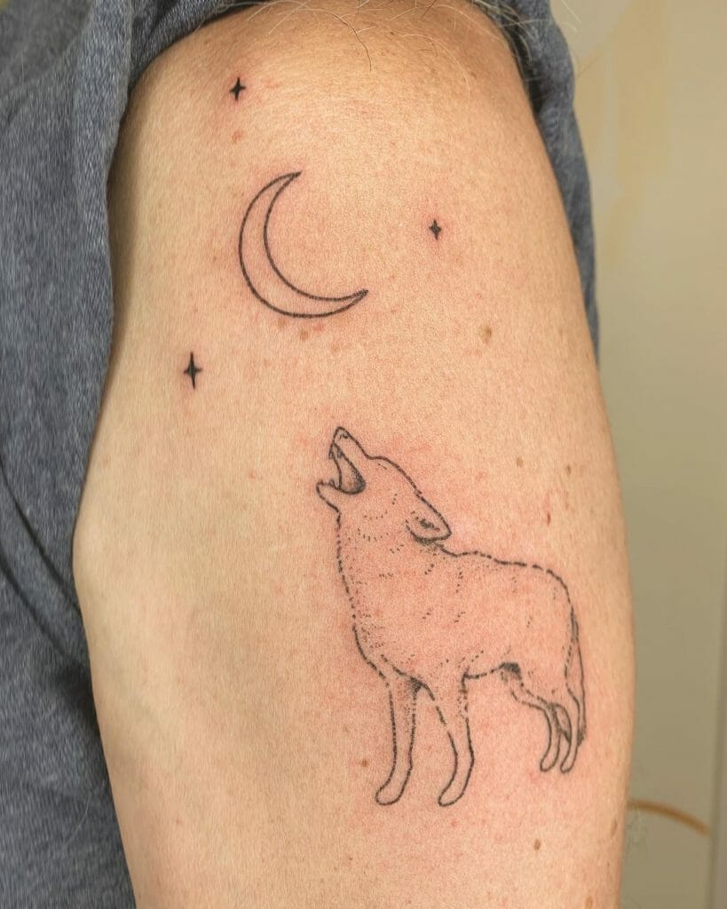Minimalistic Coyote Tattoo Idea For The For The Minimalists
