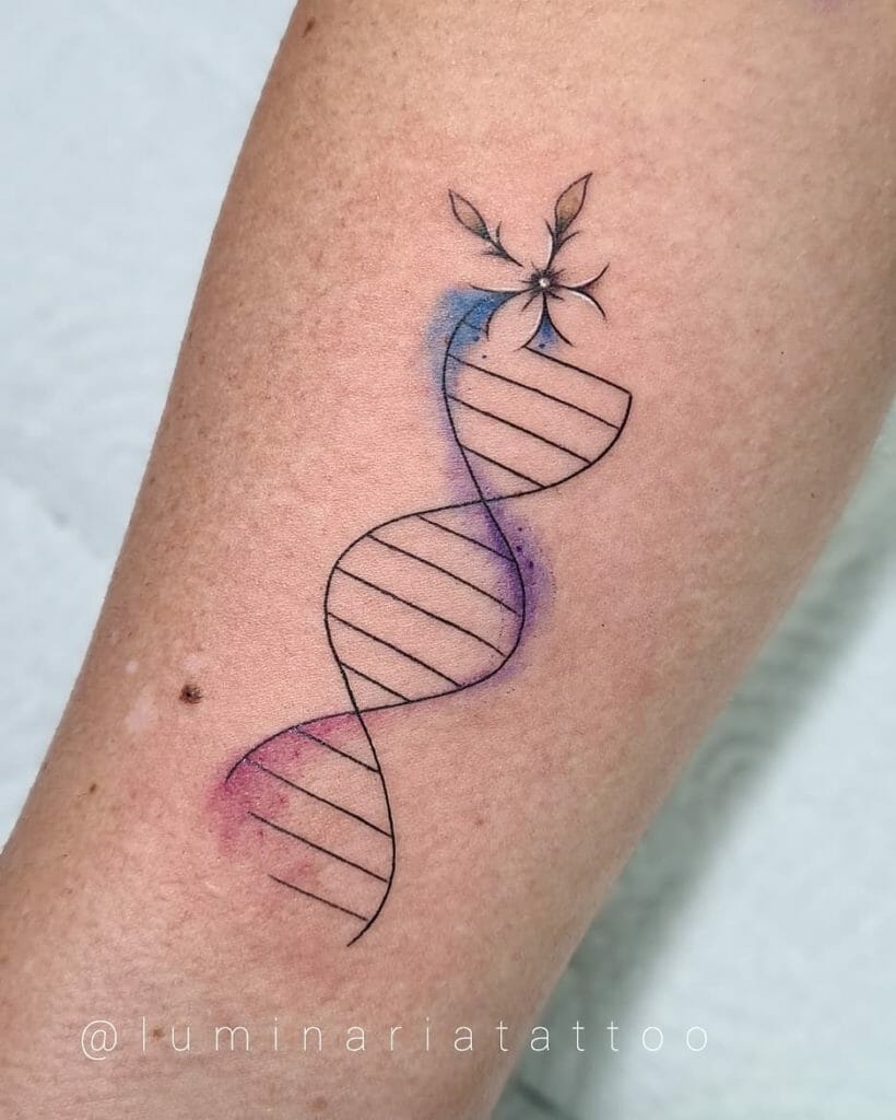 Minimalistic DNA Strand Tattoo Design For The Reserved Folks