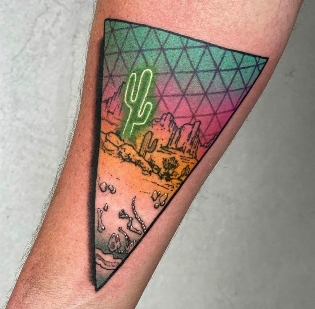 Neon Aesthetic Desert Tattoo Design For The New Generation