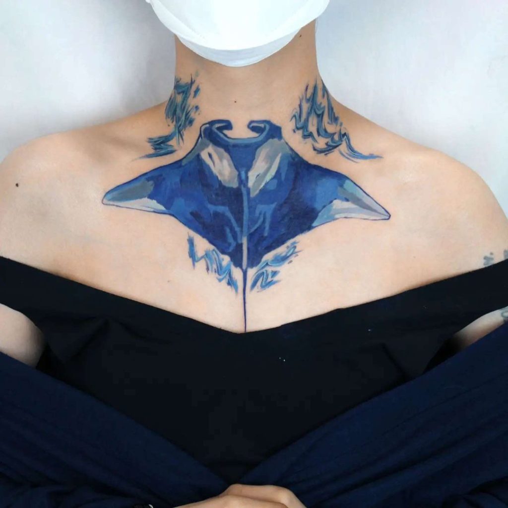 Offbeat Clavicle Tattoo