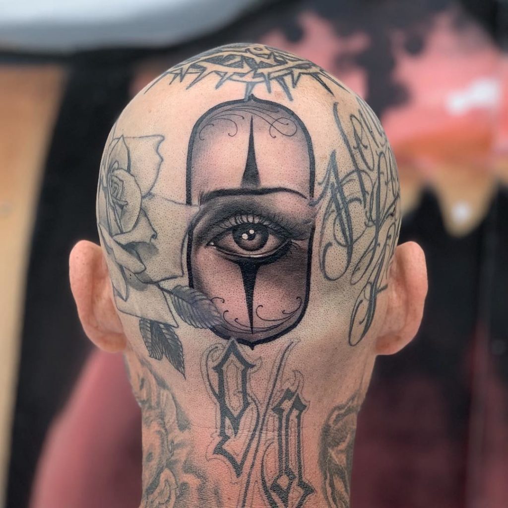 One-Eyed Grey Clown Tattoos