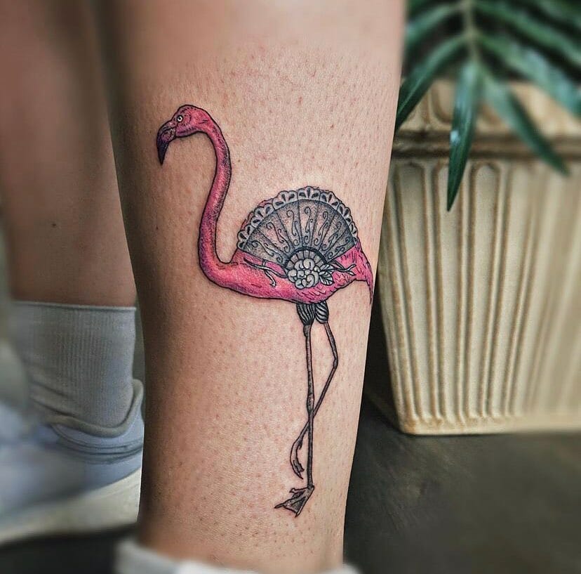 Oriental Flamingo Tattoo Designs
