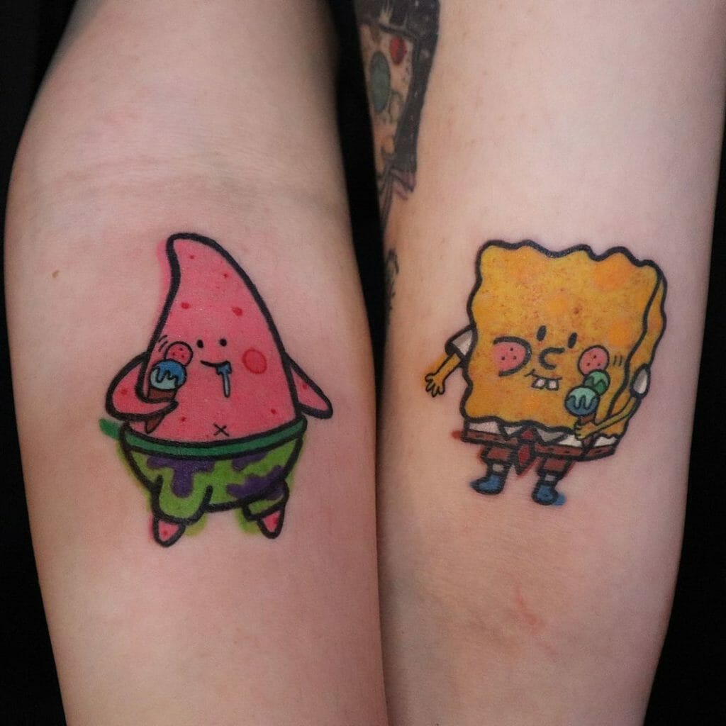Patrick and Spongebob Tattoo