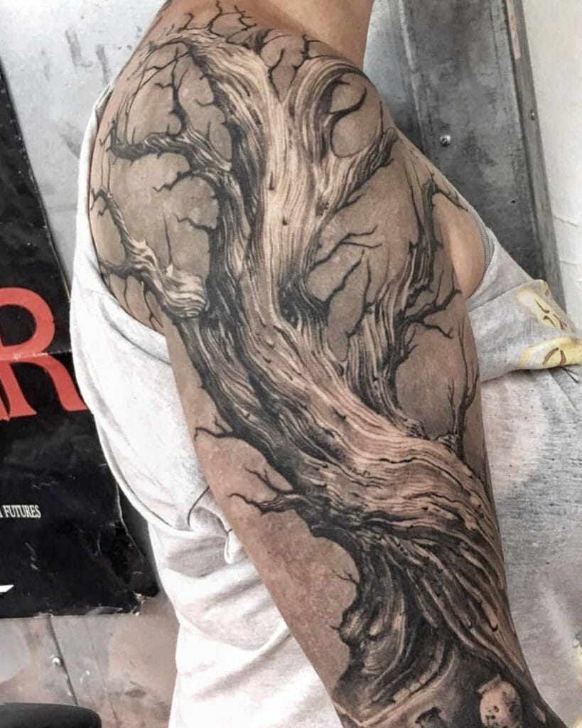 Realistic Dead Tree Tattoos