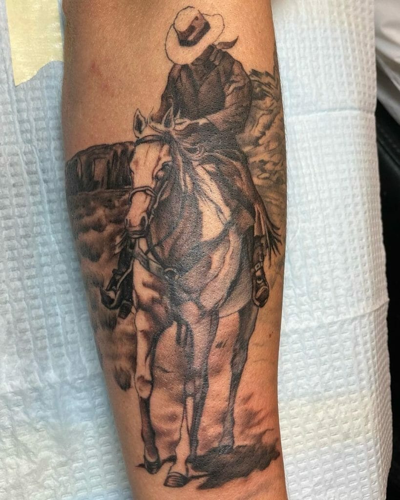Realistic cowboy Tattoo