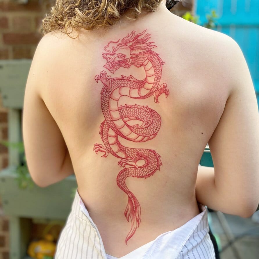 Red Dragon Tattoo Designs From Asian Cultures For Men