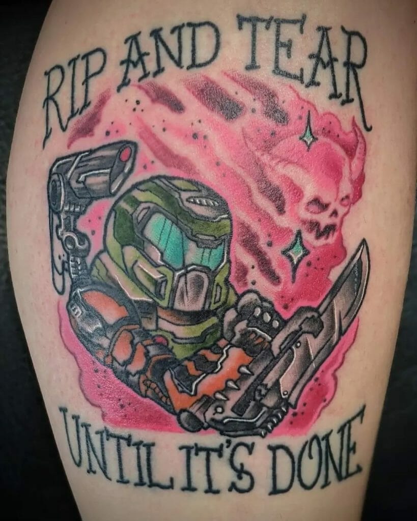 Rip and Tear Doom Tattoo