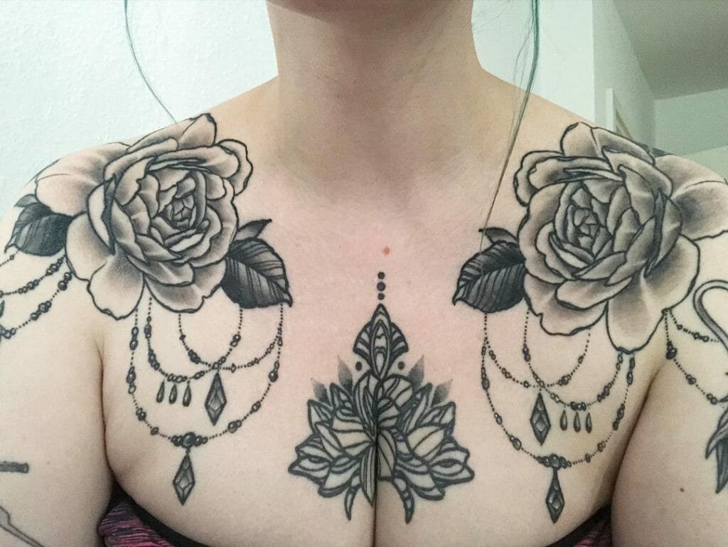 Rose Flower Shoulder Tattoo