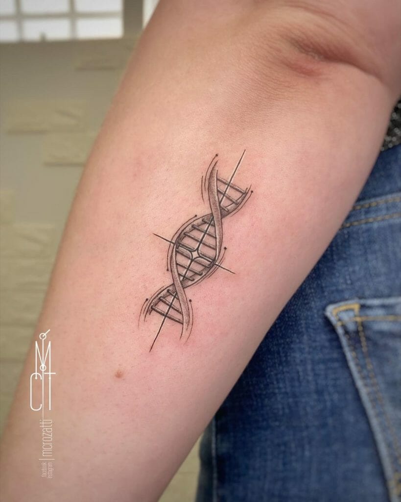 Tattoo uploaded by Greg Cran  Simple DNA Strand done at Untamed Piercings  and Tattoos in Bellingham MA  Tattoodo