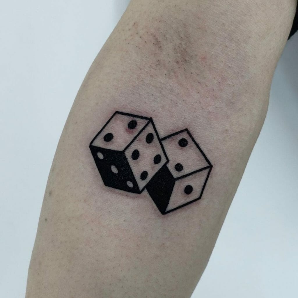 Simple Pair Of Dice Tattoo Design For The Easy Going Folks