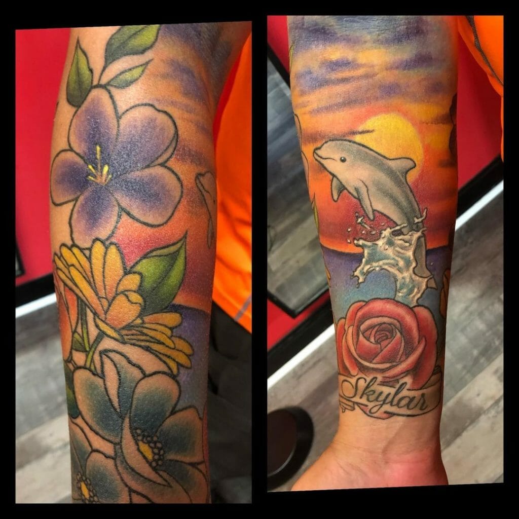 Sleeve Tattoo Dolphin