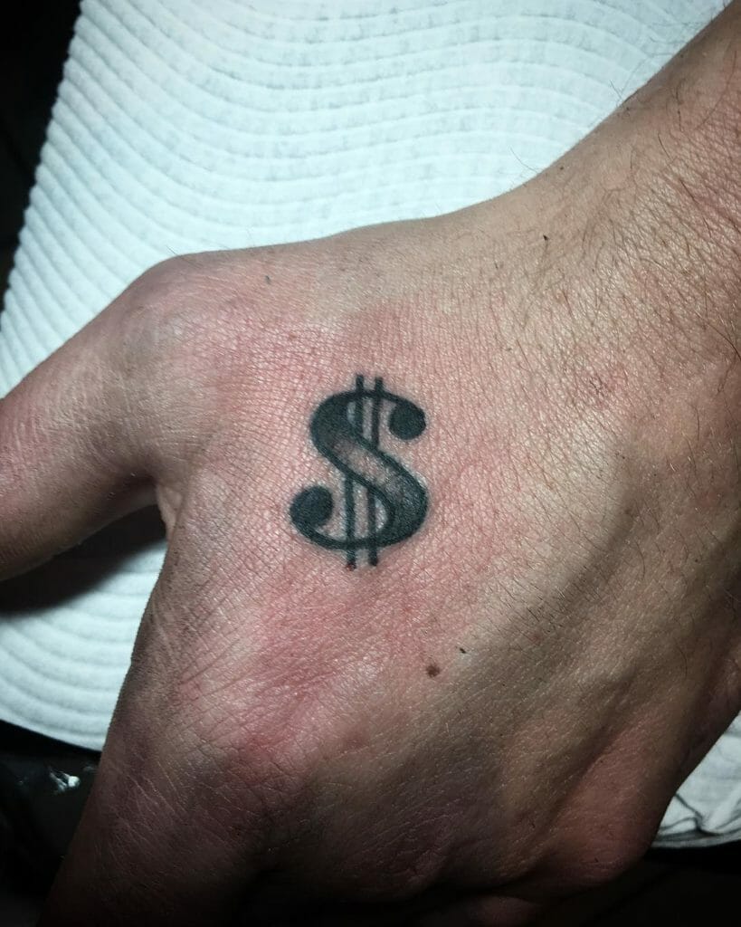 Small Dollar Sign Tattoo Design For The Minimalists