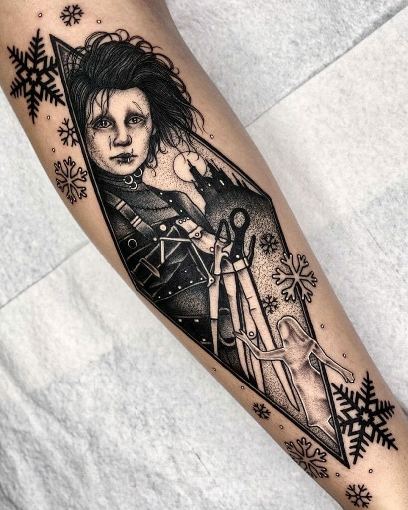 Stunning Edward Scissorhands Tattoo Idea
