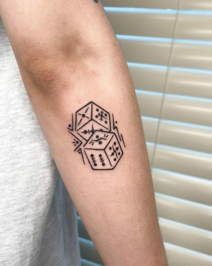 Stylish Pair Of Dice Tattoo Art For The Younger Generation