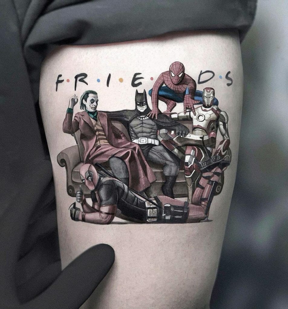 The Friends And Deadpool Crossover Tattoo