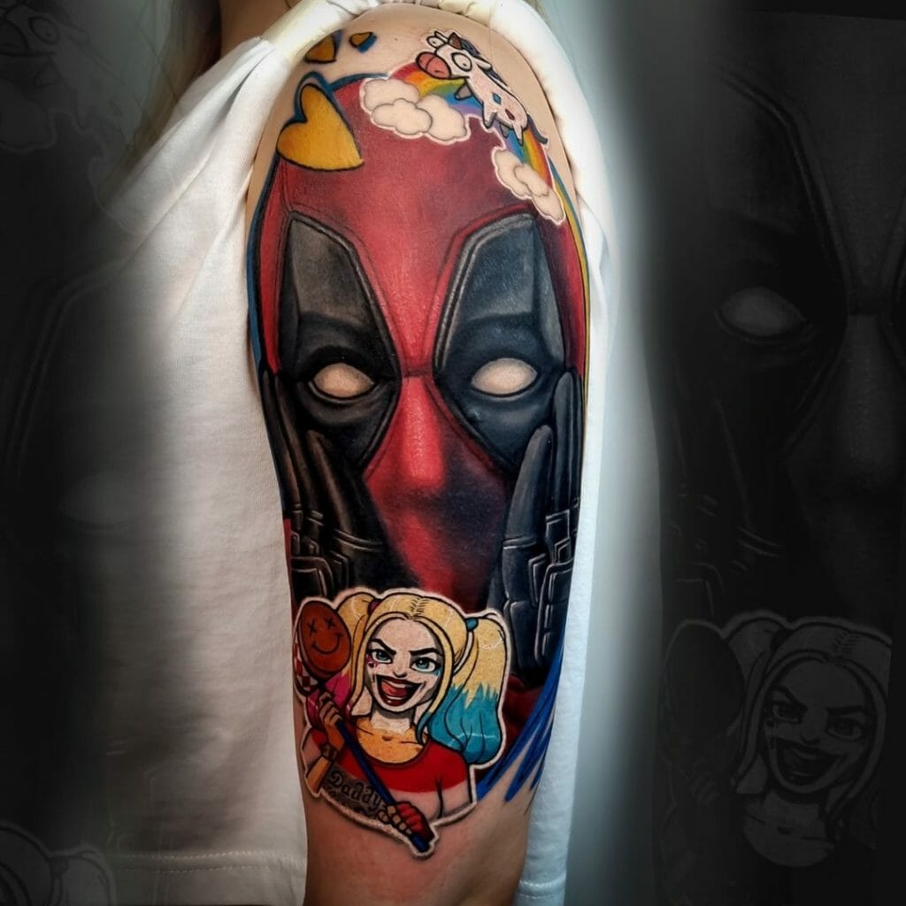 Deadpool And Harley Quinn Tattoo