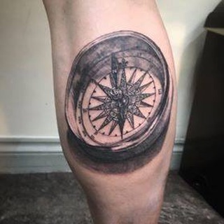 The Unique 3D Compass Tattoo