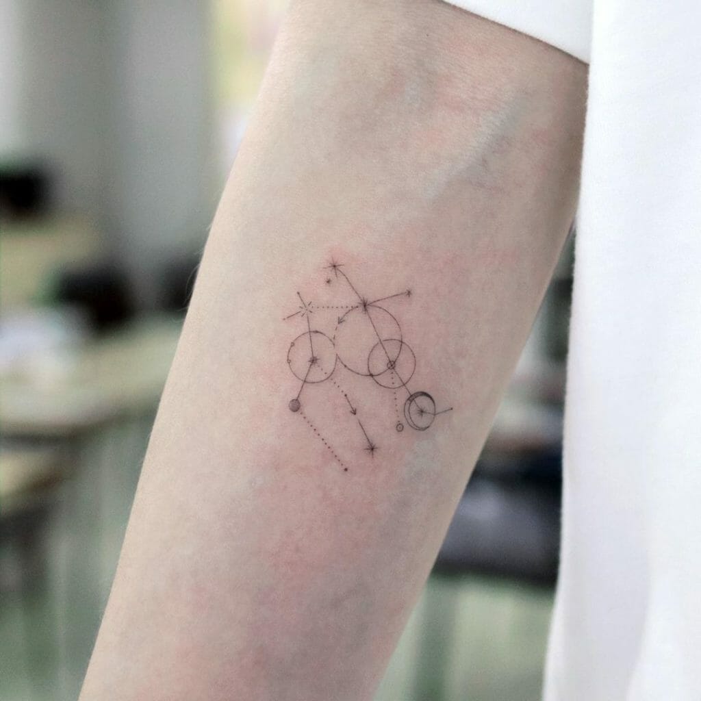Tiny Gemini Constellation Twin Star Tattoo For Men And Women