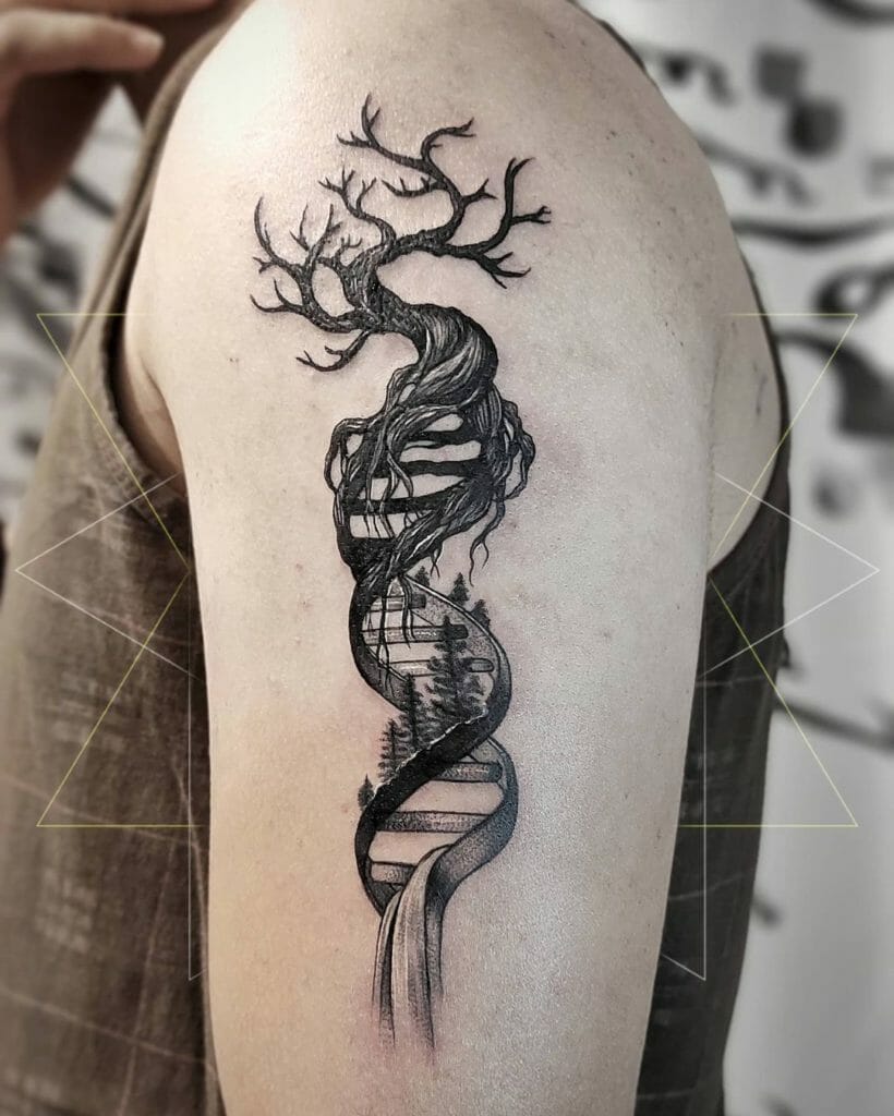 Tree Of Life DNA Tattoo Design For The Spiritual Folks
