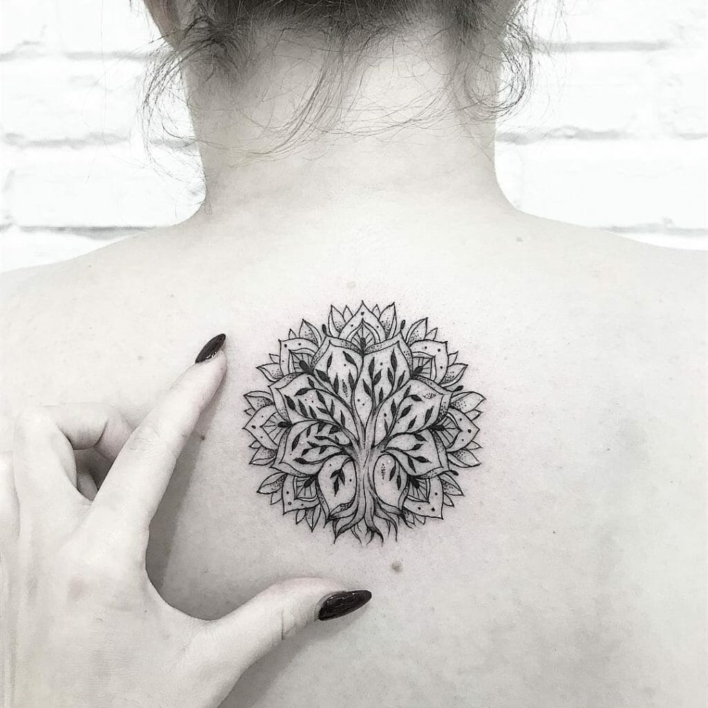Unconventional Family Tree Tattoo Done In Mandala Art Style