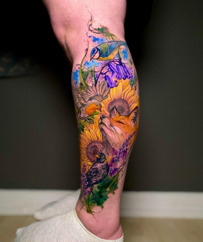 Vibrant Watercolour Art Tattoo